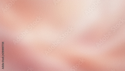Abstract gradient background panoramic style with soft glowing pastel peach, powdery pink, rose gold and pearlescent white color blend and grainy texture