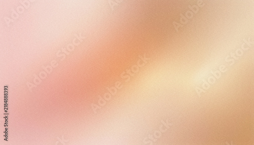 Abstract gradient background panoramic style with soft glowing blush pink, luminous peach, golden champagne and pearlescent white color blend and grainy texture
