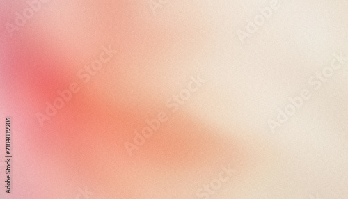 Abstract gradient background panoramic style with soft glowing pastel pink, powdery peach, light ivory and pearlescent white color blend and grainy texture