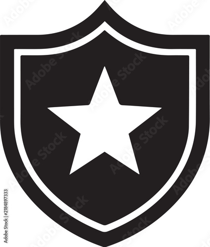 Foto Security shield with a white star inside icon vector design