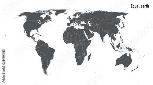 World map vector globe template - equal earth 