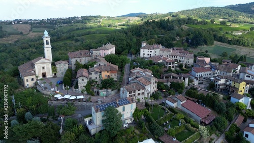Europe, Italy, Golferenzo  in  province of Pavia, Lombardy,   hills of the Oltrepò Pavese, in Versa Valley. One of the most beautiful villages in Italy - ttourist destination in vineyards