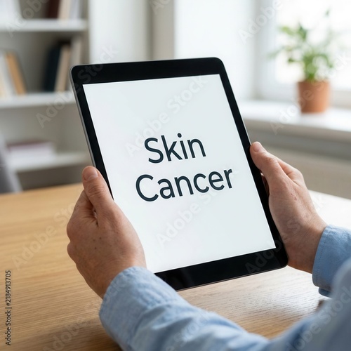 Digital Health Information On Skin Cancer Displayed On Tablet Computer