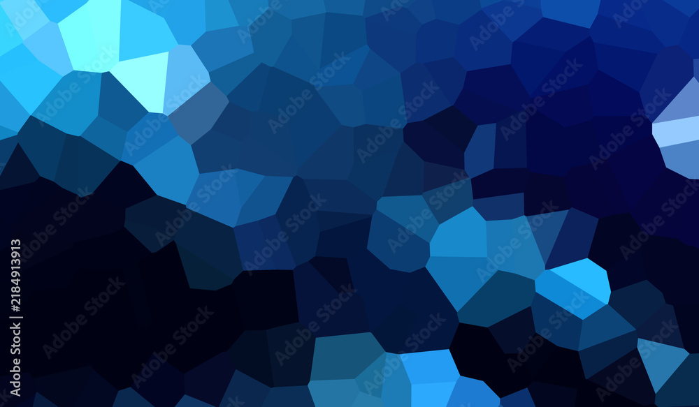 Obraz premium Abstract blue geometric mosaic background with polygonal shapes and dark gradient texture.