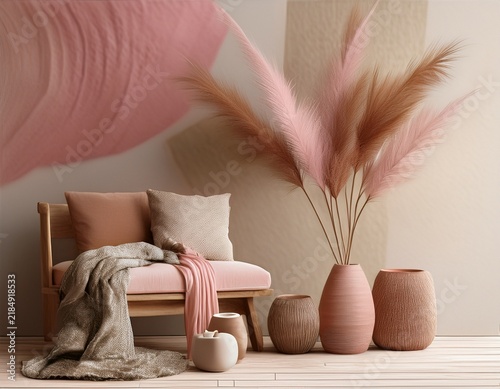 swatches moodboard interior decor design neutral beige pink wook eco organic soft warm earthy aesthetic fabric textile texture linen cotton wool ceramic wood minimalist modern natural designer