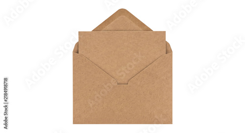 Canvastavla Open kraft paper envelope with a card peeking out from the top