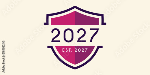 2027 established shield logo design icon