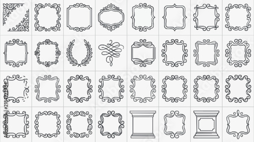Elegant Ornate Border Designs for Frames Artwork and Decorative Elements