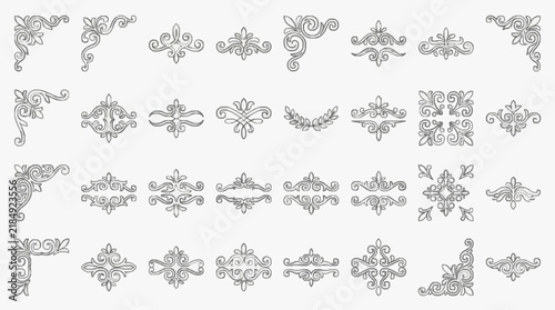 Elegant Ornamental Corner Decorations for Interior Design and Branding