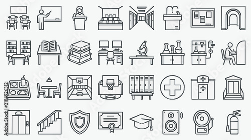 Comprehensive educational and professional icons set for presentations and designs