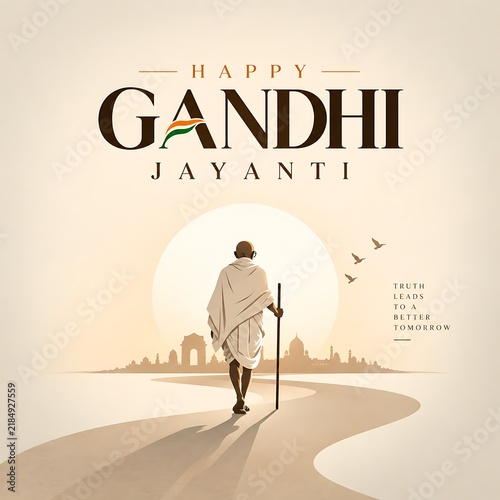Gandhi Jayanti Social Media Post Instagram Story and Banner Design for Indian Independence Celebration