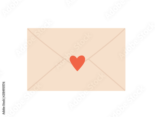 Envelope for valentine day. Romantic message, celebrating love vector illustration