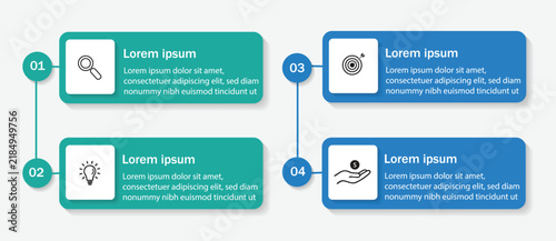infographic template with 4 steps. 