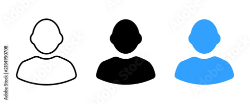 User profile icon set, avatar and person account symbols