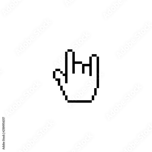 Gesture Hand with Pixel Art Design