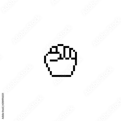 Gesture Hand with Pixel Art Design
