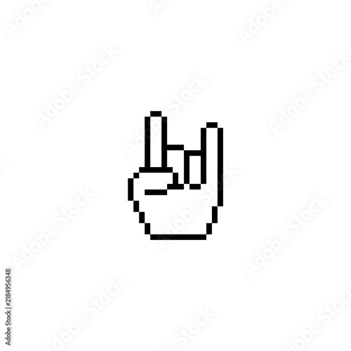 Gesture Hand with Pixel Art Design