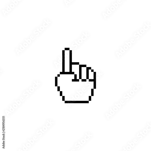 Gesture Hand with Pixel Art Design