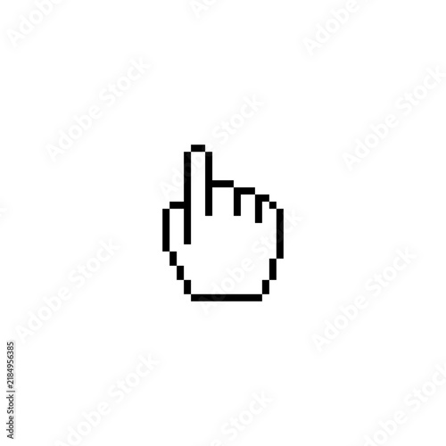 Gesture Hand with Pixel Art Design