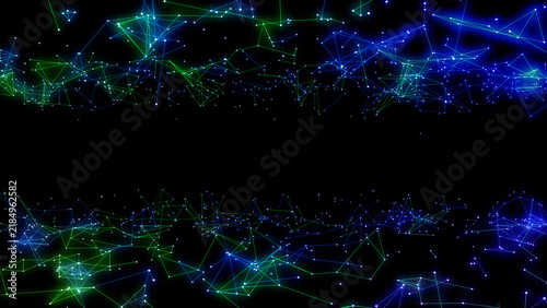 Plexus lines and dots network connection digital technology 3D illustration background.