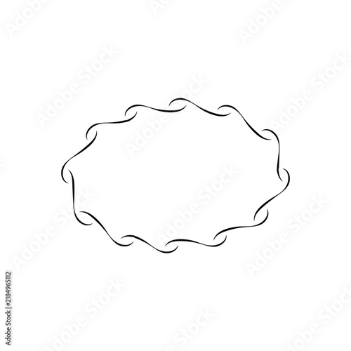 Oval frame with wave line