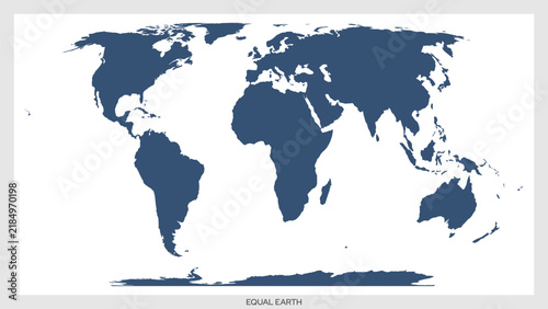 Cuadro en lienzo World map in equal earth projection