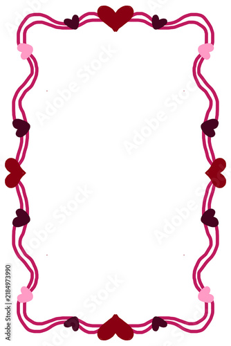 Romantic Heart Decorative Frame Vector Illustration