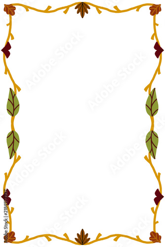 Elegant Floral Vine Border Frame Vector Illustration