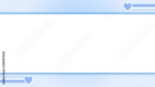 Bright Gradient Blue Wallpaper, White Blank Space, Cute Blue heart And Blue Striped Line Decoration Cute Video Background