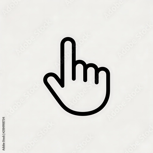 Black hand finger pointer icon for web interface