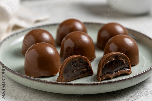 Gourmet Chocolate Truffles and Bonbons with Creamy Chocolate Filling