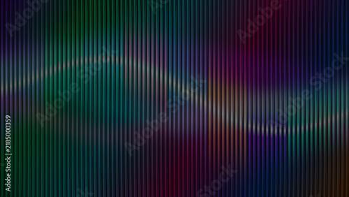 Obraz na plátně Vibrant glowing wave of light on vertical striped background illustration
