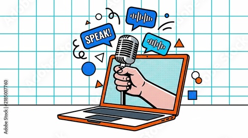 Digital Communication and Speech Technology Illustration.