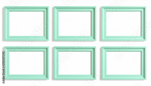 Mint Green Picture Frames Set Six Minimal Clean Design Collection