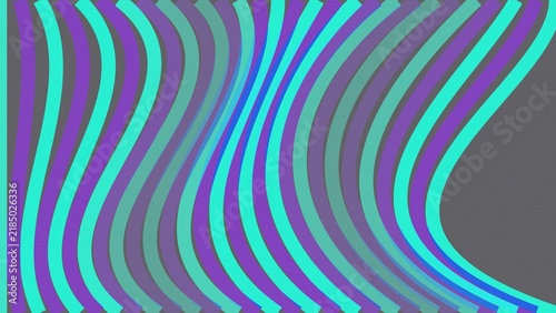 Abstract Turquoise and Purple Wavy Lines on Gray Background