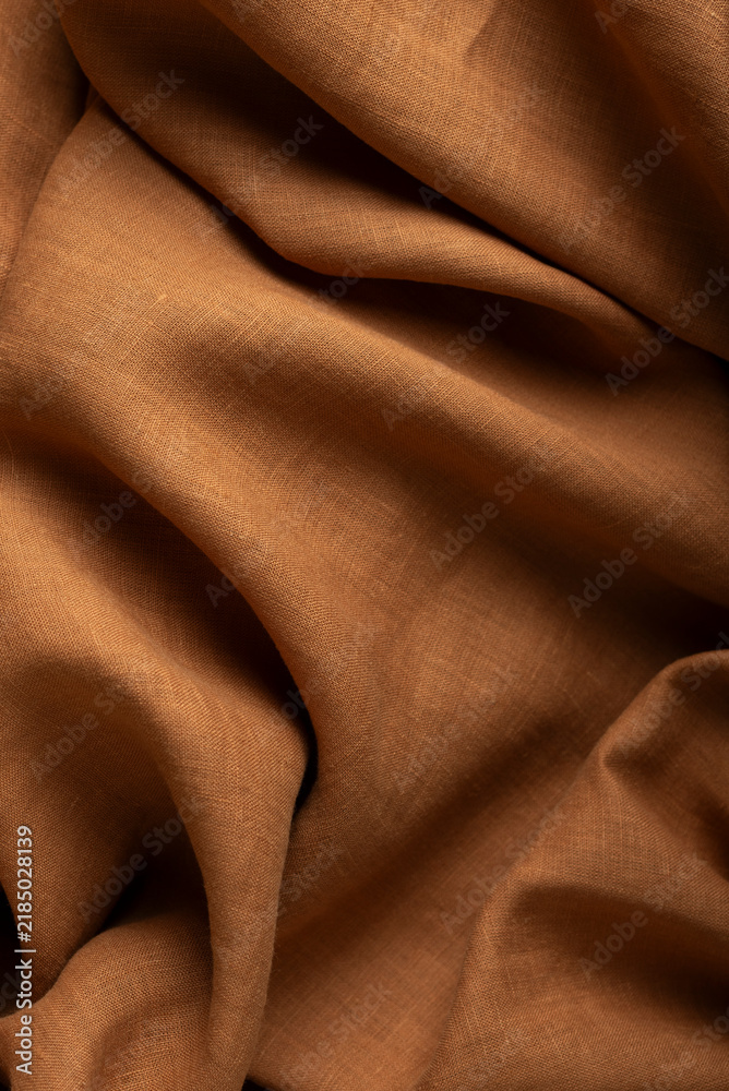 Obraz premium Rust Brown Linen Fabric Folds