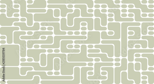 Beige interlocking rounded shapes on a white background