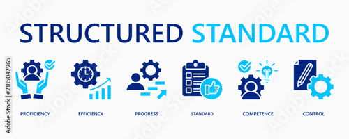 Structured Standard Icon Set. Icon Set Includes Proficiency, Efficiency, Progress. Editable Stroke. Vector Illustration