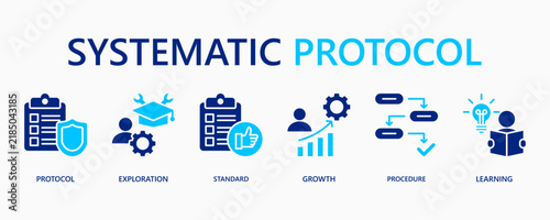 Systematic Protocol Icon Set. Icon Set Includes Protocol, Exploration, Standard. Editable Stroke. Vector Illustration