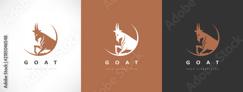 goat animal logo vector design