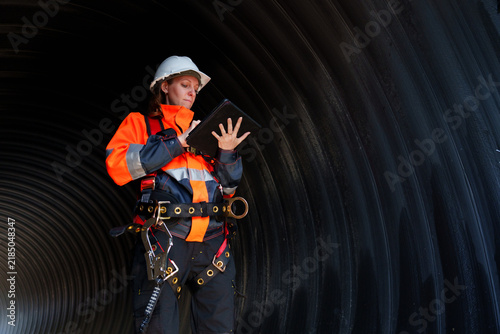 Industrial engineers who inspect large utility pipes inside or in tunnels used for water systems.	