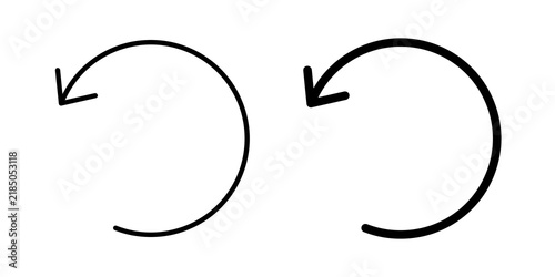 Obraz na płótnie Undo icon flat outline in black