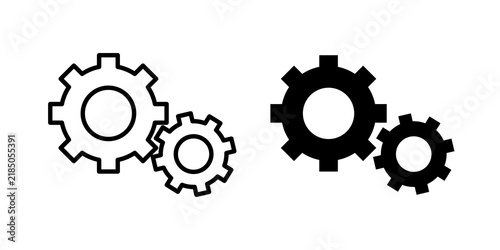 Settings icon flat outline in black