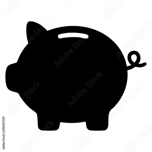 Piggy bank vector silhouette