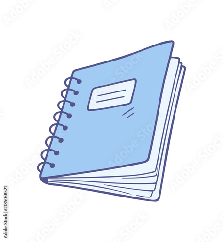 Blue Spiral Notebook Vector Icon