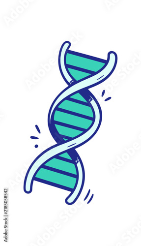 DNA Helix Illustration Blue Science Icon