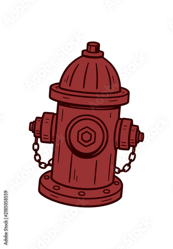 Red Fire Hydrant Illustration Vector Art
