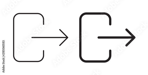 Fotografie Logout icon flat outline in black