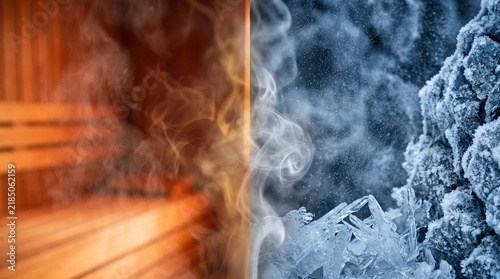Hot Cold Contrast Therapy Concept Abstract Biohacking Wellness Nordic