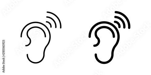 Quadro su tela Hearing icon flat outline in black